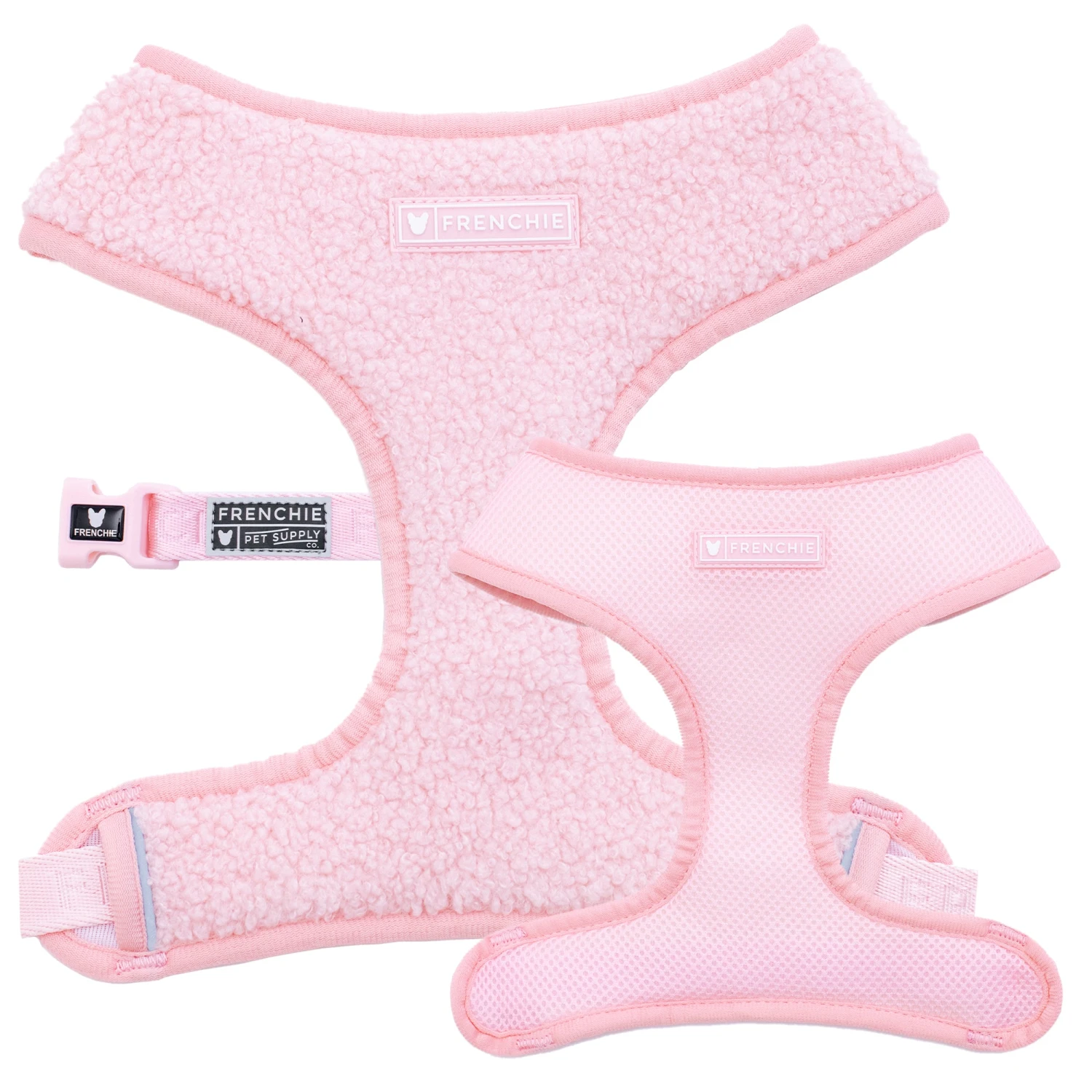 Frenchie Duo Reversible Harness - Teddy Pink 3 Frenchie Duo Reversible Harness - Teddy Pink