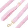 Frenchie Comfort Leash - Teddy Pink -Bandana Buddy Shop Frenchie Bulldog frenchie best harness for french bulldog soft dog harness reversible harness leash collar poo bag holder no pull cozy fall purse blanket accessories Pink Teddy 114