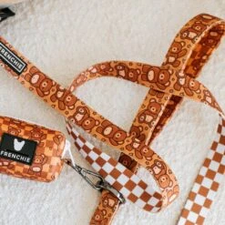 Frenchie Comfort Leash - Teddy Bear -Bandana Buddy Shop frenchie bulldog reversible harness leash collar poo bag bandana brown teddy bear 005 e31f1758 67d8 4bae a395 0a9c435443d8