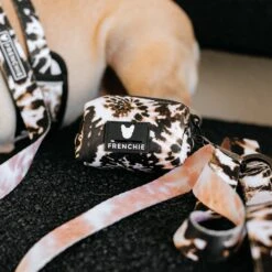 Frenchie Poo Bag Holder - Earthy Tie Dye -Bandana Buddy Shop frenchie bulldog reversible harness leash collar poo bag bandana earthy tie dye 006 66870a04 40b6 4845 b50b 5eb4186e0d93