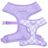 Frenchie Duo Reversible Harness - Lavender -Bandana Buddy Shop frenchie bulldog reversible harness leash collar poo bag bandana no pull lavender purple aesthetic stylish checkered year round unisex trendy classic modern Lavender Lavender 092