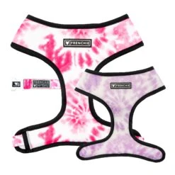 Frenchie Duo Reversible Harness - Pink Tie Dye