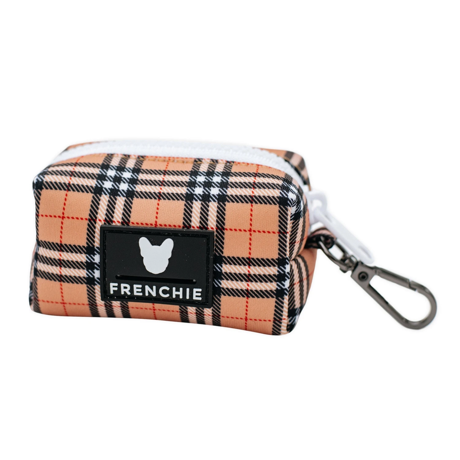 Frenchie Poo Bag Holder - Tan Tartan 3 Frenchie Poo Bag Holder - Tan Tartan