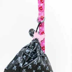 Frenchie Waste Holder -Bandana Buddy Shop frenchie waste holder pink with bag