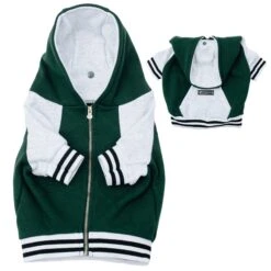 Frenchie Dog Hoodie - Emerald City Varsity -Bandana Buddy Shop frontandback