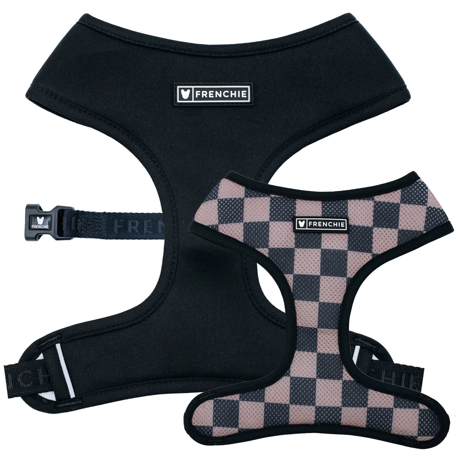 Frenchie Duo Reversible Harness - Black 3 Frenchie Duo Reversible Harness - Black